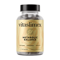 Flacon VitaSlimex Metabolic Balance — 30 gélules, étiquette dorée